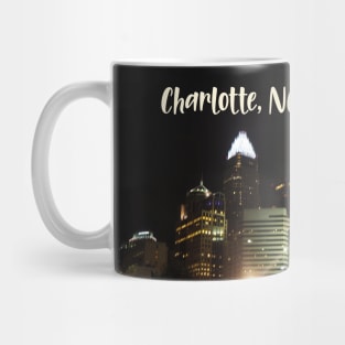 Cool photography of Charlotte North Carolina skyline pink sky sunset USA city break Mug